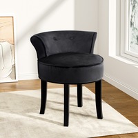 Artiss Vanity Stool Velvet Black Abella