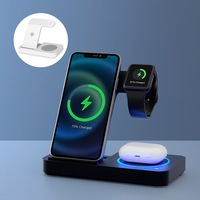 Devanti 4-in-1 Wireless Charger Station Fast Charging for Phone Black/White