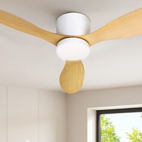 Devanti 52'' Ceiling Fan DC Motor w/Light w/Remote - Light Wood