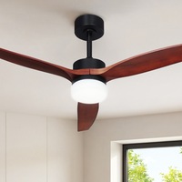 Devanti 52'' Ceiling Fan AC Motor 3 Blades w/Light - Dark Wood
