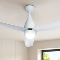 Devanti 52'' Ceiling Fan DC Motor LED Light Remote Control - White