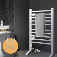Devanti Electric Heated Towel Rail Rack 10 Bars Freestanding Clothes Dry Warmer