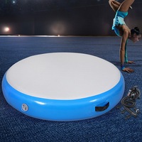 1M Everfit Air Track Spot Inflatable Gymnastics Tumbling Mat Round Blue