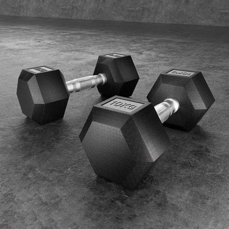 20kg Everfit Dumbbells Set Hex Dumbbells Weights Lifting Bench Gym Workout 2x10kg Australia