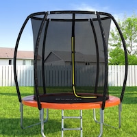 Everfit 6FT Trampoline for Kids w/ Ladder Enclosure Safety Net Rebounder Orange