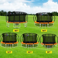 Everfit Trampoline 10FT Kids Trampolines Basketball Hoop Set Cover Orange Gift