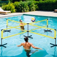 Everfit Water Volleyball Net Set Portable Swimming Pool Nets Game 4 Anchor Bags