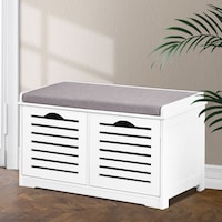 Artiss Shoe Cabinet Bench Storage Rack White Caye