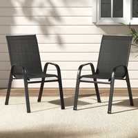Gardeon Outdoor Dining Chairs 2 pcs Stackable Lounge Chair Bistro Set Patio Furniture
