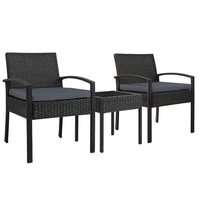 Gardeon Patio Furniture 3 Piece Wicker Outdoor Lounge Setting Rattan Set Cushion