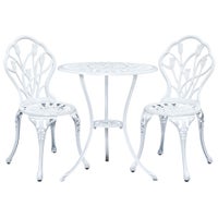 Outdoor Setting 3 Piece Bistro Chairs Table Set Cast Aluminum Patio
