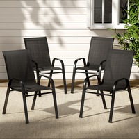 Gardeon Outdoor Dining Chairs 4 pcs Stackable Lounge Chair Bistro Set Patio Furniture