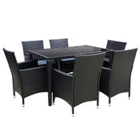 Gardeon 7PCS Outdoor Dining Set Table Chairs Patio Furniture Wicker Rattan Set