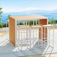 Gardeon 7-Piece Outdoor Bar Set Table Chairs Patio Bistro Set 6 Seater