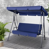 Gardeon Outdoor Swing Chair Garden Bench Furniture Canopy 3 Seater Navy
