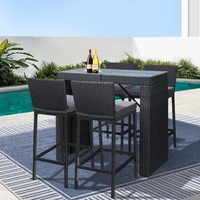 Gardeon 5PCS Outdoor Bar Table Chairs Patio Furniture Bistro Set 4 Seater
