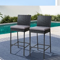 Gardeon Outdoor Bar Stool Dining Chair Bar Stools Rattan Furniture Patio X2