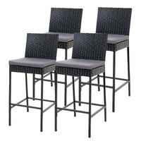 Gardeon Outdoor Bar Stool Dining Chair Bar Stools Rattan Furniture Patio X4