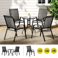 Gardeon Outdoor Furniture Table and chairs Stackable Bistro Set Patio Coffee