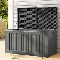 Gardeon Outdoor Storage Box 270L Container Lockable Garden Bench Tool Shed Grey