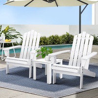 Gardeon Outdoor Sun Lounge Beach Chairs Table Setting Wooden Adirondack Patio Chair White