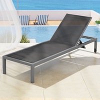 Gardeon Sun Lounger Outdoor Lounge Chair Patio Furniture Aluminium Wheels Pool