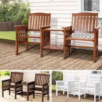 Gardeon Wooden Garden Bench Chair Table Loveseat Outdoor Furniture Patio Park