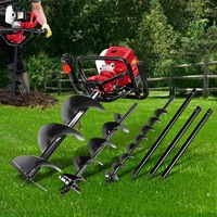 Giantz Post Hole Diggers 92CC Petrol Digger Extension Auger Bits