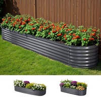 Greenfingers Garden Bed Kit Galvanised Steel Raised Garden Beds Kit Planter Oval