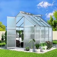 Green Fingers Greenhouse Aluminium Green House Polycarbonate Garden Shed 2.4x1.9M