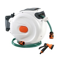 Green Fingers 30M Water Hose Reel Garden Retractable Auto Rewind Spray Gun