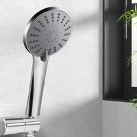 Handheld Shower Head 4.5" High Pressure 5 Modes Poweful Round Chrome