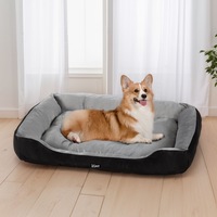 i.Pet Pet Bed Dog Cat Calming Soft Sleeping Comfy Plush Mat Cave Washable Black