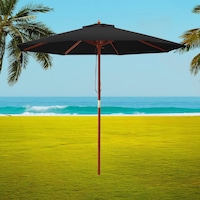 InstaHut 2.7m Outdoor Umbrella Pole Umbrellas Beach Garden Sun Stand Patio Black