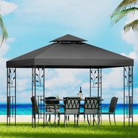 InstaHut Gazebo 3x3m Marquee Outdoor Wedding Party Event Tent Home Iron Art Shade Grey
