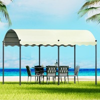 InstaHut Gazebo Marquee 4x3m Outdoor Event Wedding Tent Camping Party Shade Iron Art Canopy Beige