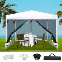 InstaHut Gazebo Pop Up Marquee 3x3m Wedding Party Outdoor Camping Tent Canopy Shade Mesh Wall White
