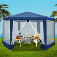 InstaHut Gazebo?2x2m Marquee Wedding Party Tent Outdoor Camping Mesh Wall Canopy Shade Gazebos Navy