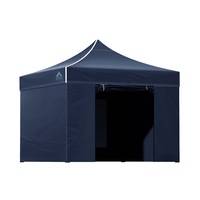 InstaHut Gazebo 3x3 Pop Up Marquee Folding Tent Wedding Gazebos Camping Outdoor Shade Canopy Navy