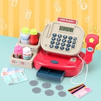 Keezi Kids Cash Register Calculator Pretend Play Shops Money Checkout Toys Set
