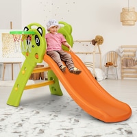 Keezi Kids Slide Set Basketball Hoop Indoor Outdoor Playground Toys 100cm Orange