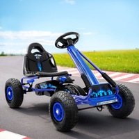 Rigo Kids Pedal Go Kart Ride On Toys Racing Car Rubber Tyre Blue