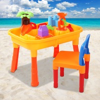 Keezi Kids Sandpit Pretend Play Set Sand Water Table Chair Outdoor Beach Toy