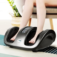 Livemor Foot Massager Shiatsu Electric Ankle Calf Kneading Rolling Massagers 3D Roller Machine Exercising Muscle Relaxing Soothing Relief Portable Home Charcoal