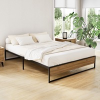 Metal Bed Frame Mattress Base Platform Foundation Wooden OSLO