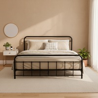 Artiss Bed Frame Metal Frames LEO - Queen (Black)