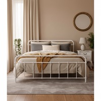 Artiss Bed Frame Metal Frames LEO - Queen (White)
