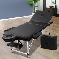 3 Fold Zenses Massage Table Beauty Bed 60cm Portable Black