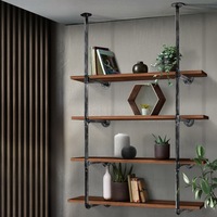 2X Artiss Bookshelf Floating DIY Pipe Shelf Metal Brackets
