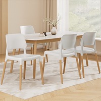 2x Artiss Dining Chairs Plastic Kitchen Cafe Lounge Chair White